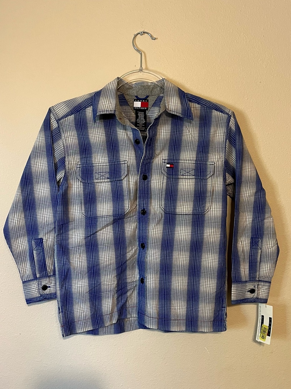 Tommy Hilfiger Men’s Plaid Button‑Up Shirt – Size S